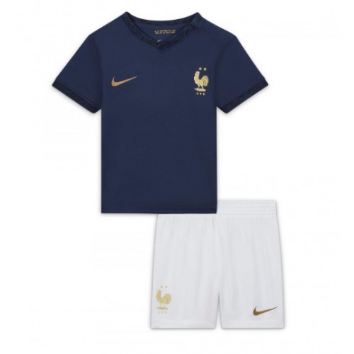 Otroški Nogometni dresi Francija Domači SP 2022 Kratek Rokav (+ Kratke hlače)